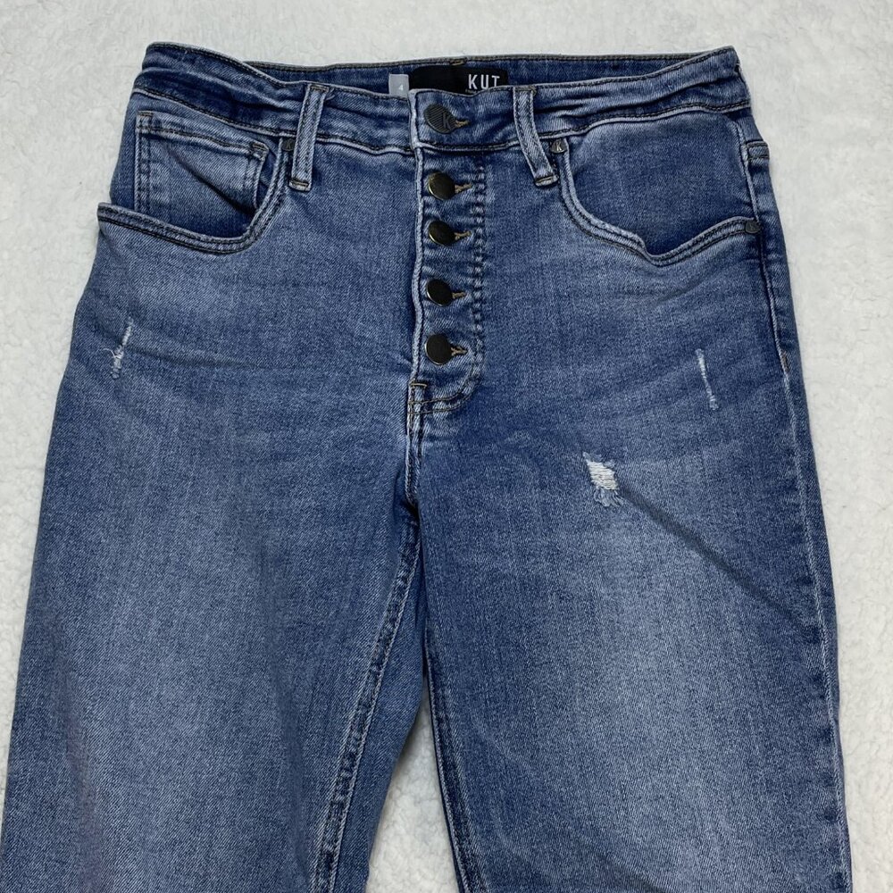 Kut From The Kloth Jeans Womens Size 4 Blue Pattie Straight Leg High Rise 27x26 - Picture 2 of 12